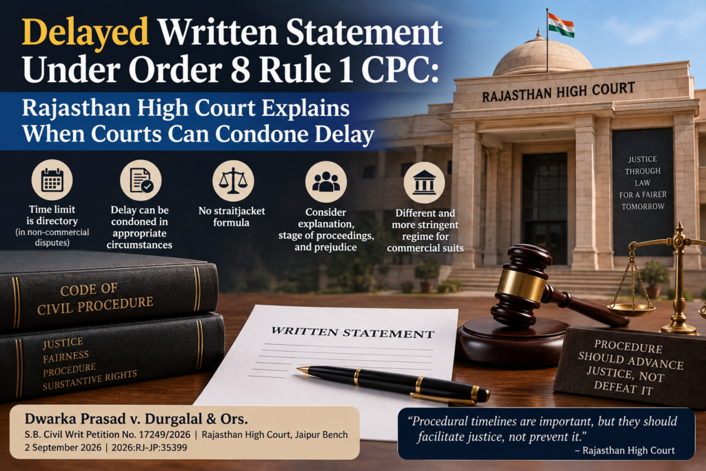 Delayed Written Statement Under Order 8 Rule 1 CPC - Condonation Upheld - Jaipur Rajasthan High Court